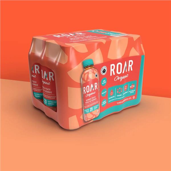 ROAR Organic Georgia Peach Beverage Multipack (12 Bottles)