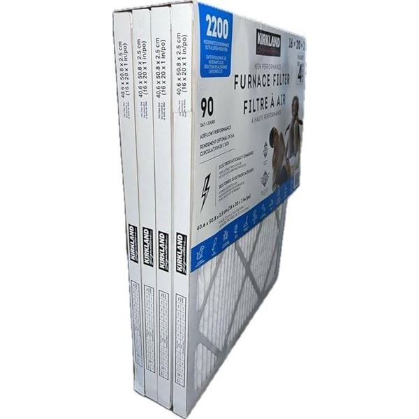 Kirkland Signature 2200 Furnace Filter 16 x 25 x 1, Pack of 4