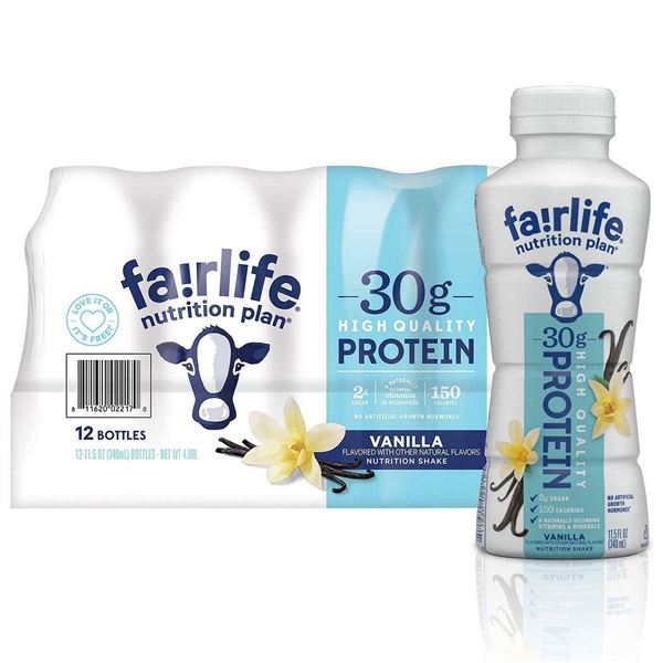 Fairlife Plan Nutrition 340ml Bottles – High Protein Drink, Vanilla, 30g Protein, Pack of 1