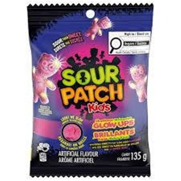 Sour Patch Kids Glow Ups Strawberry-Watermelon 135g Bags (12-Pack)