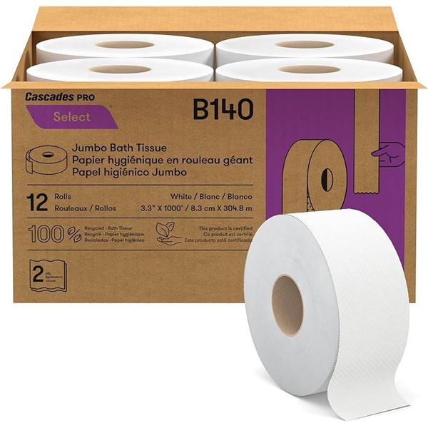 Cascades Pro Select Jumbo Bath Tissue Rolls BH140B