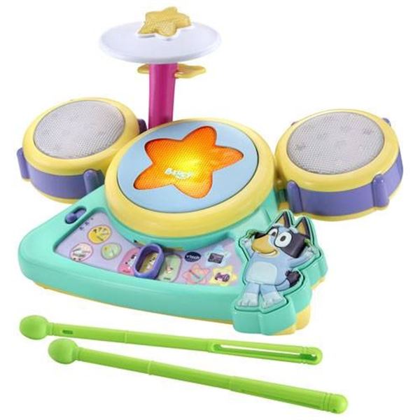 VTech Bluey Hooray Drum Set With Sounds and Music
