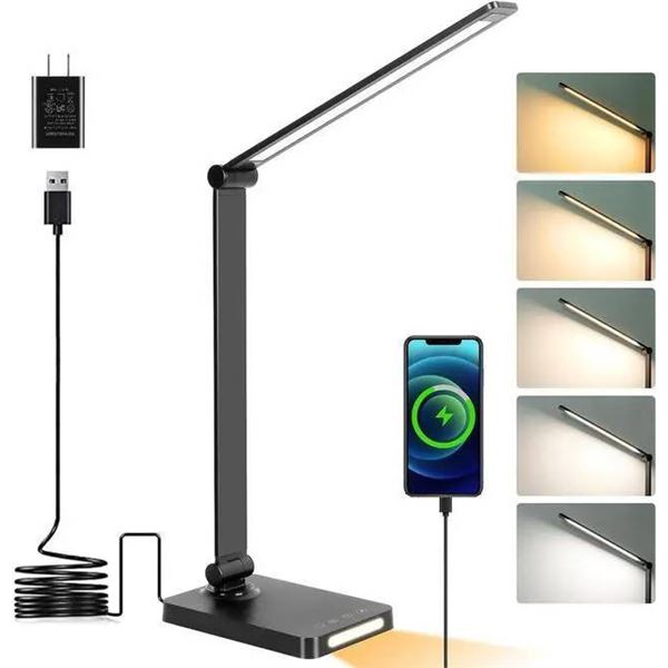 LED Desk Lamp With Adjustable Brightness and Night Light Function