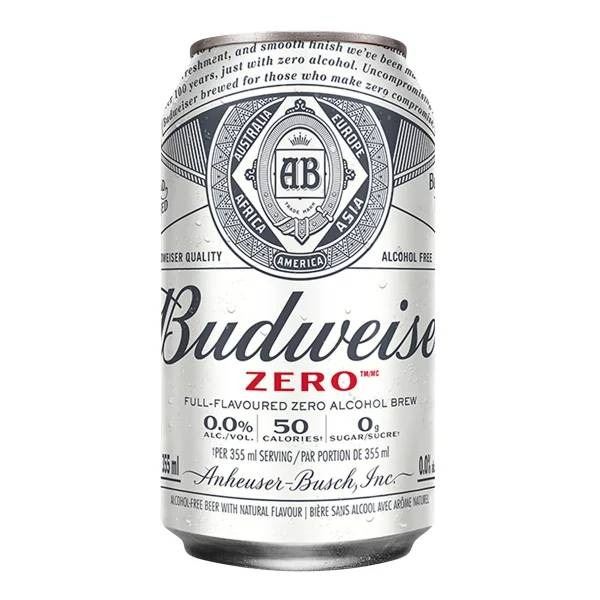 Budweiser Zero 24-Pack of 355 ml Cans Alcohol-Free Brew