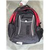 Image 1 : Roots Backpack with Multiple Compartments in Black and Red
