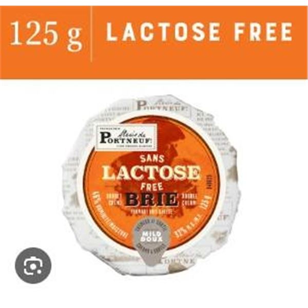 Lactose-Free Brie Double Cream Cheese Sans Portneuf 4x125g *FROZEN**