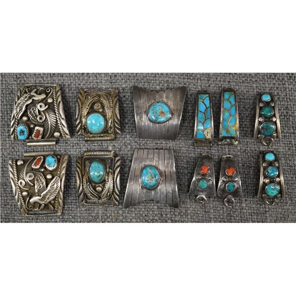 SIX PAIR NAVAJO WATCH TIPS