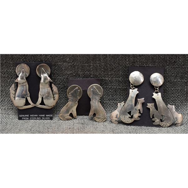 THREE PAIR NAVAJO EARRINGS