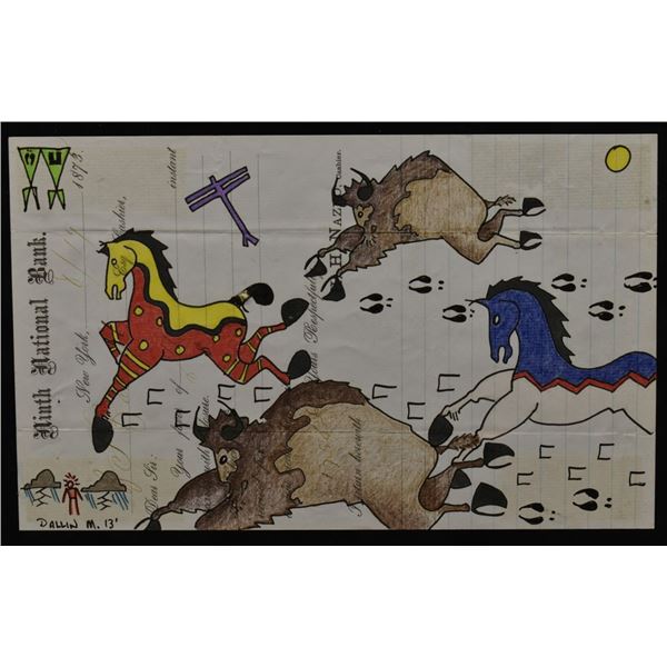 SENECA/NORTHERN ARAPAHO LEDGER PAINTING (DALLIN MAYBEE)