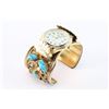 Image 1 : Gold & Turquoise Navajo Cuff Watch.