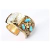 Image 2 : Gold & Turquoise Navajo Cuff Watch.