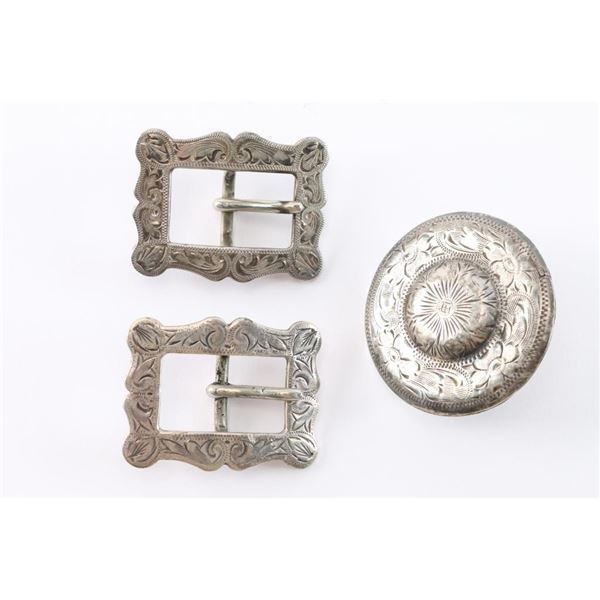 Lot of 3 Edward Bohlin Sterling Buckles.
