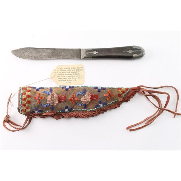 Sioux Beaded Scabbard and Knife.