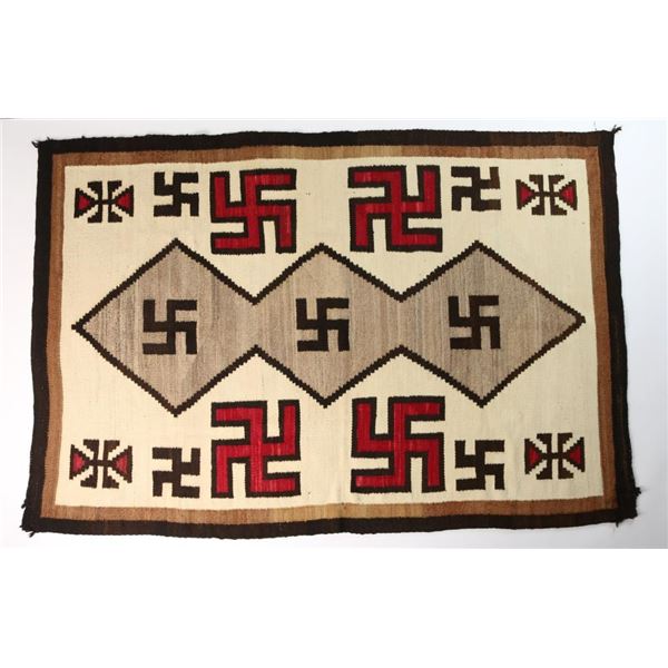 Navajo Rolling Good Luck Symbol Rug.