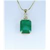Image 1 : Natural Emerald and Diamond Pendant.