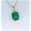 Image 3 : Natural Emerald and Diamond Pendant.