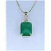 Image 4 : Natural Emerald and Diamond Pendant.