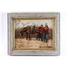 Image 1 : Original Oil on Canvas of Soldiers & Horse.