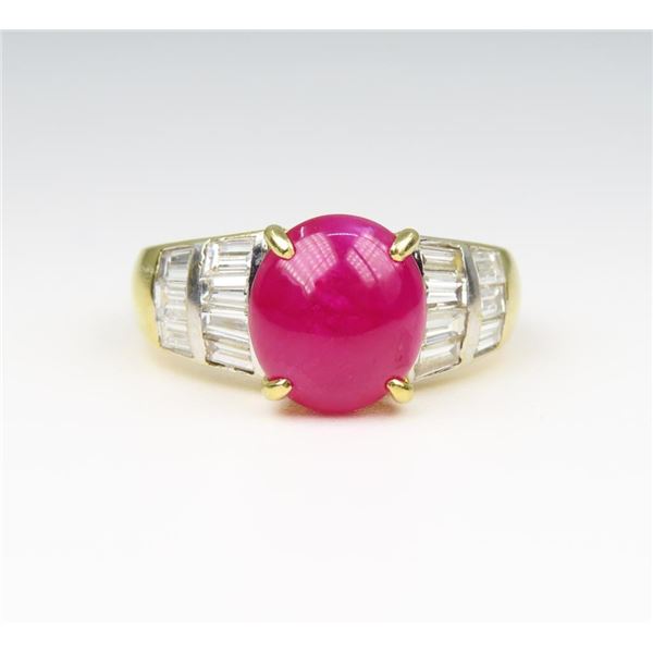 Gorgeous Fine Burmese Ruby & Diamond Ring.