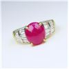 Image 6 : Gorgeous Fine Burmese Ruby & Diamond Ring.
