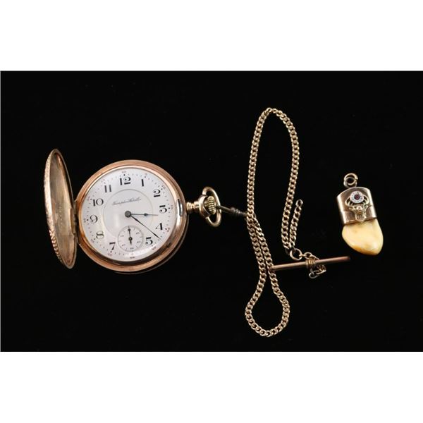 Hampden Pocket Watch & Elk Tooth Fob.