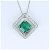 Image 6 : Fine Zambian Emerald & Diamond Pendant.