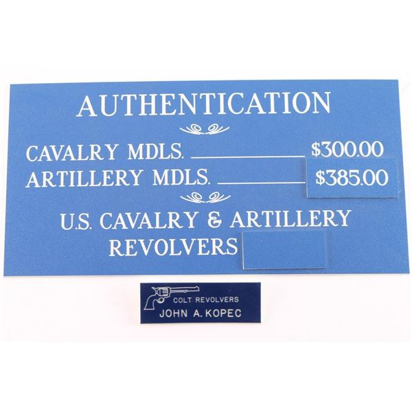 John Kopec's Name Badge & Price Plaque