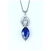 Image 1 : Royal Blue Sapphire and Diamond Pendant.