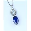 Image 4 : Royal Blue Sapphire and Diamond Pendant.