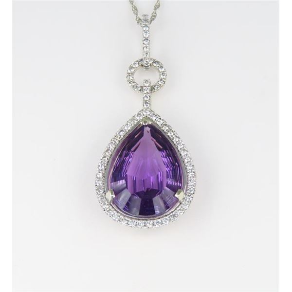 Sensational Amethyst & Diamond Pendant.