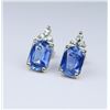 Image 4 : Sri Lanka Blue Sapphire & Diamond Earrings.