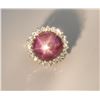 Image 1 : Red Star Sapphire and Diamond Ring.