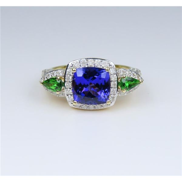 Tanzanite & Tsavorite Garnet, Diamond Ring.
