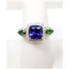 Image 3 : Tanzanite & Tsavorite Garnet, Diamond Ring.
