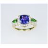Image 4 : Tanzanite & Tsavorite Garnet, Diamond Ring.