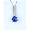 Image 1 : Sri Lankan Blue Sapphire & Diamond Pendant.