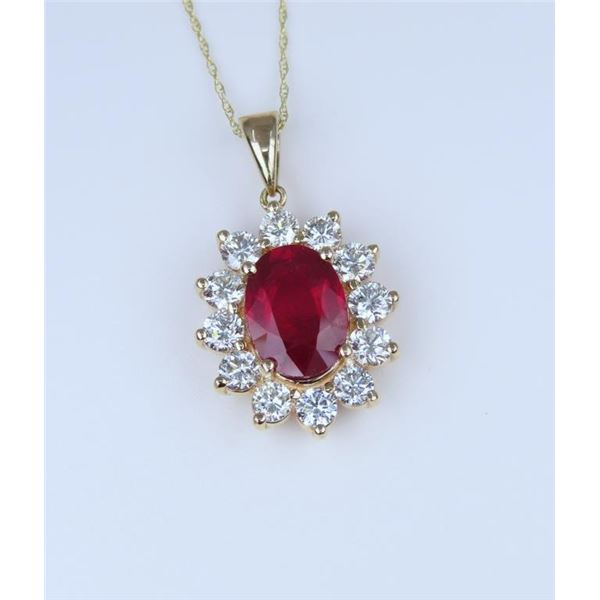 ‘EFFY’ Design Ruby & Diamond Pendant.
