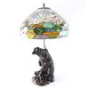 Image 2 : Stained Glass Lamp With Bronze Bear