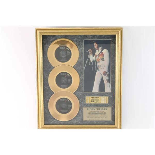 Framed Elvis Presley Gold Record Display