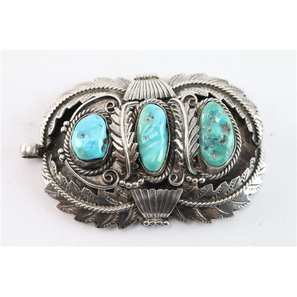Navajo Turquoise 3 Stone Pendant