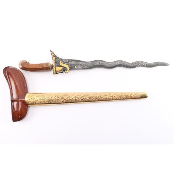 Malaysian Kriss Knife & Scabbard.