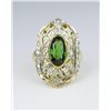 Image 1 : Beautiful Green Tourmaline & Diamond Ring.