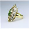 Image 2 : Beautiful Green Tourmaline & Diamond Ring.