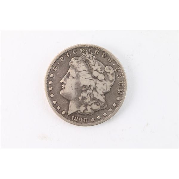 1890-CC Morgan Silver Dollar "Tail Bar"
