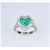 Image 1 : Columbian Emerald Platinum & Diamond Ring.