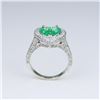 Image 2 : Columbian Emerald Platinum & Diamond Ring.