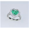 Image 4 : Columbian Emerald Platinum & Diamond Ring.