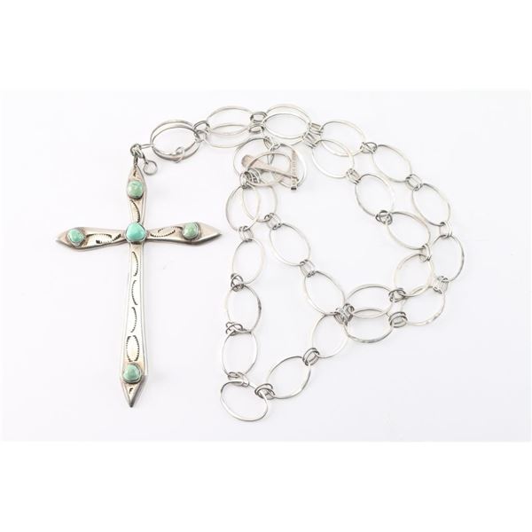 Navajo Sterling & Turquoise Cross.