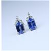 Image 1 : Sri Lankan Blue Sapphire & Diamond Stud Earrings.