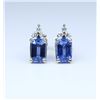 Image 2 : Sri Lankan Blue Sapphire & Diamond Stud Earrings.
